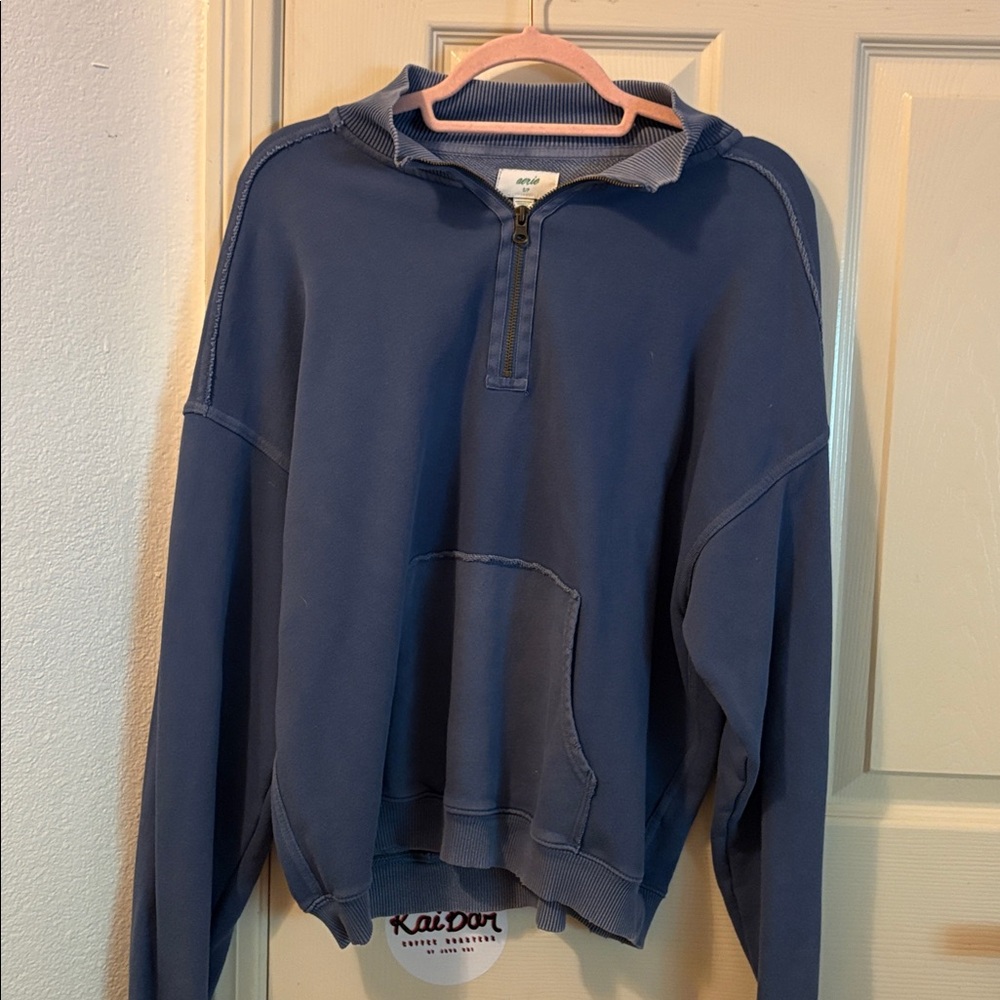 Aerie Blue Quarter-Zip Hoodie